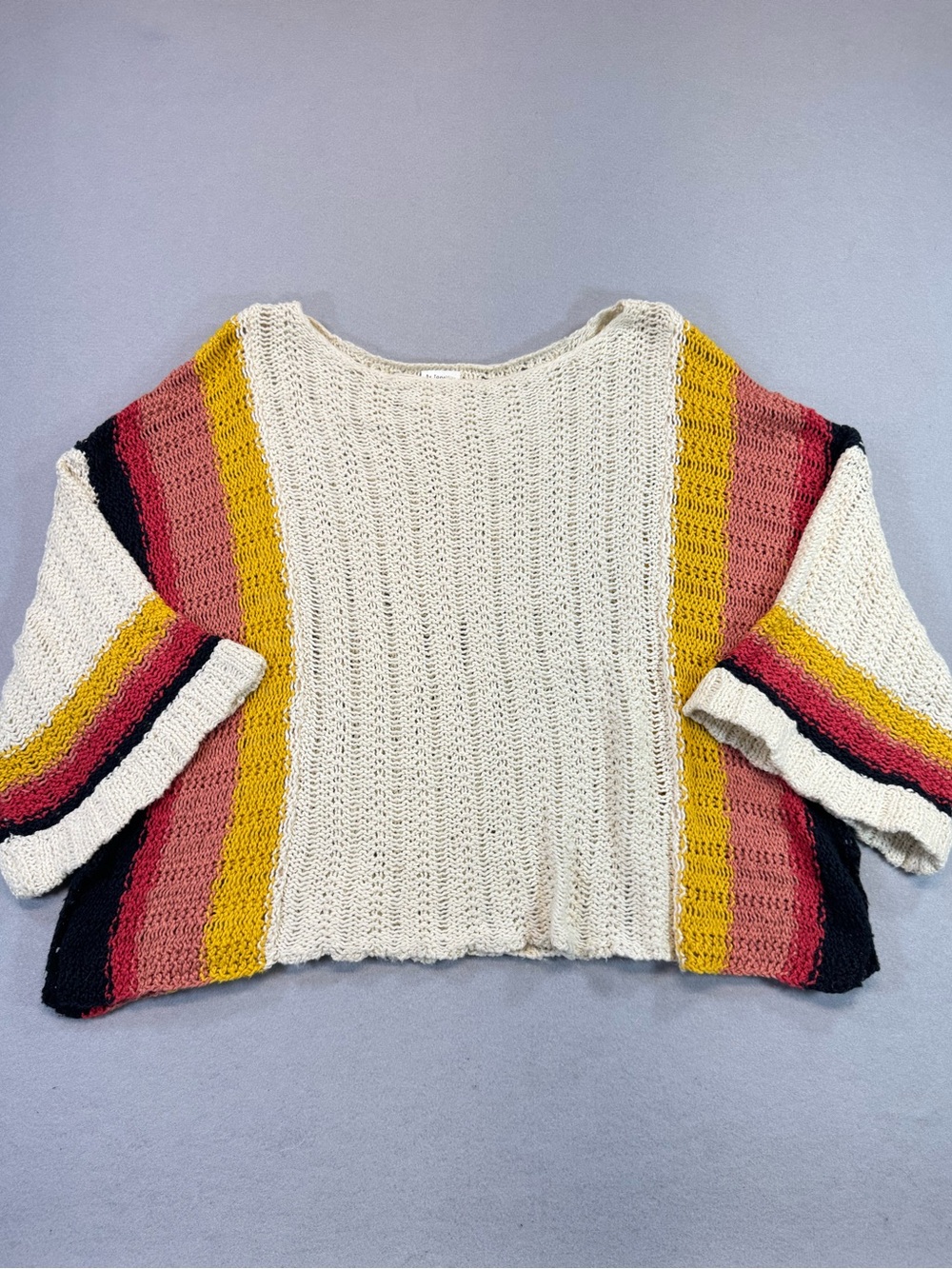 By Together Cream Knit Women's Sweater 3/4 Bell‎ Sleeve